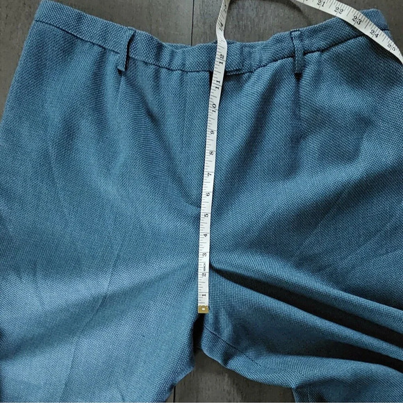 Pendleton Women’s Virgin Wool Herringbone Pants Peacock Blue Size 16 Academia - Picture 7 of 9